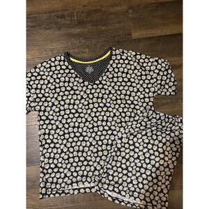 Cuddl Duds Pajama Set Medium Women's Sunflowers Shorts Summer Lounge Comfy